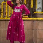 Bandage Print Long Slit Cotton Kurta Pant Set