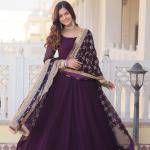 Faux Blooming Gown with Dupatta