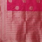 Embellished Self-Designed Kanjivaram Silk Saree in Dark Pink