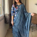 Ravishing Blue Cotton Outfit