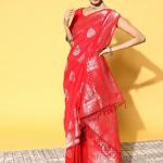 Ethnic Motifs Saree with Woven Design Border