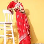 Ethnic Motifs Saree with Woven Design Border