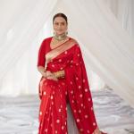 Sonakshi Sinha Red Banarasi Silk Saree for Wedding