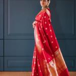 Sonakshi Sinha Red Banarasi Silk Saree for Wedding