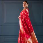 Sonakshi Sinha Red Banarasi Silk Saree for Wedding