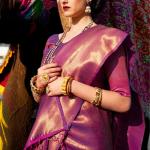 Wine Purple Handloom Weave Kanjivaram Silk Saree: A Timeless Treasure