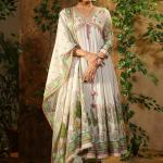 Elegant Pakistani-Style Muslin Alia Cut Suit Set